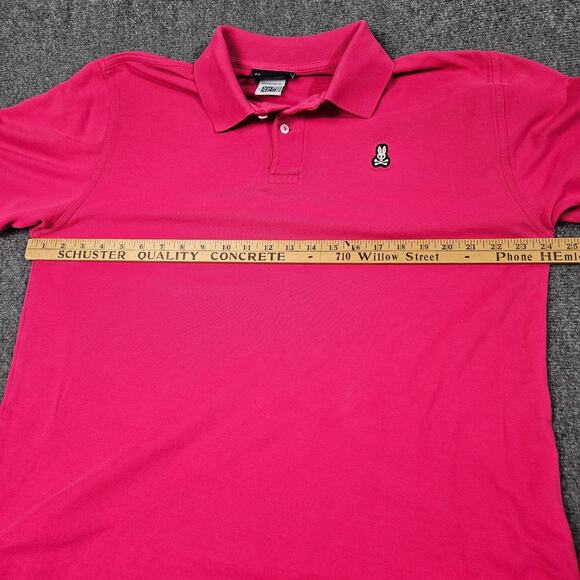 Psycho Bunny Polo Shirt Size 7 XL Pink Cotton Embroidered Bunny Logo Preppy - Picture 6 of 7